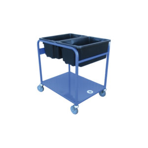 double tub side by side small warehouse trolley