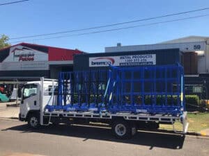 Bremco steel stillages on truck 