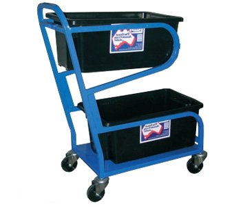 double tub 2 levels small warehouse trolley